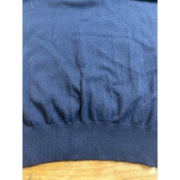 Cashmere mens quarter zip pullover MED leather pull lg sleeve‎ quiet luxury - Picture 6 of 11